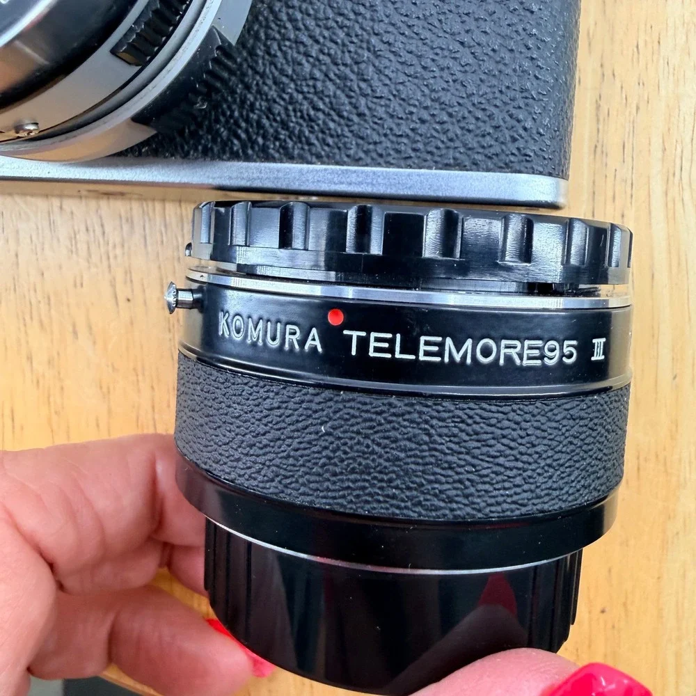 Yashica MG-1 35mm Film Camera Yashinon 45mm f2.8 Lens Komura Telemore95 II Bundl